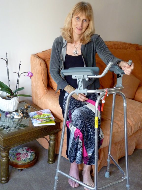 Helen's mobility aid, the ‘gutter’ frame'